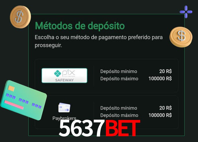 O cassino 5637bet oferece uma grande variedade de métodos de pagamento